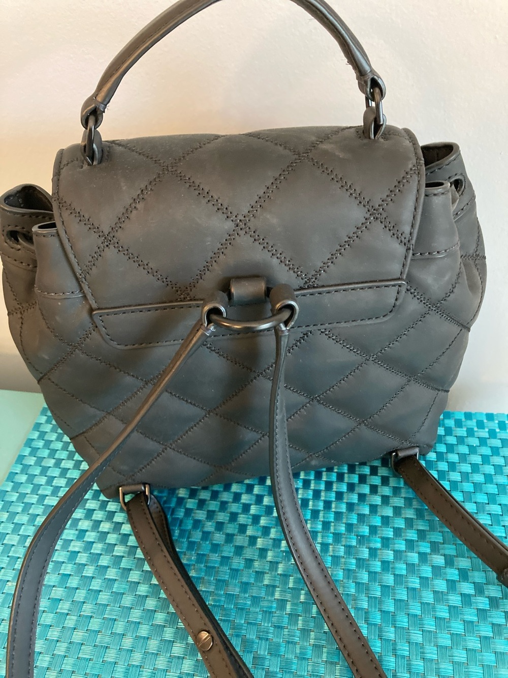 NWOT Tory Burch Quilted Black Leather Mini Backpack - Picture 5 of 13